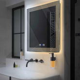 LED Spiegel Quadratisch | Touch-Schalter | Anti-Beschlag-Funktion | Einstellbare Farbtemperatur - Reyze Seria Simetria Model 4